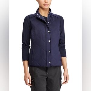 Lauren by Ralph Lauren Women's Quilted Mockneck Vest in Navy size Small
